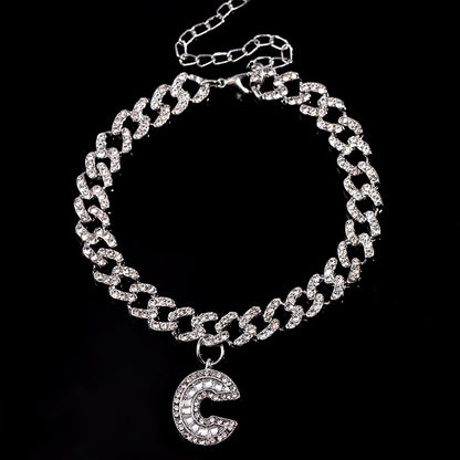 Alphabet Pendant Chain Anklet
