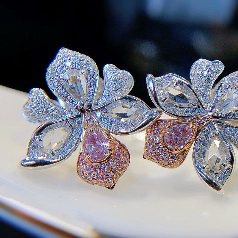 Imitated Natural Argyle  Diamond Luxury Dinner Earrings